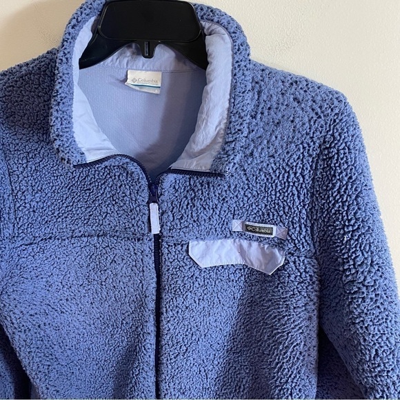 Columbia Sherpa Full Zip Jacket Large Blue Women’s Sweatshirt - Picture 3 of 7